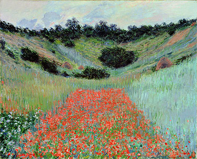 Poppy Field in a Hollow near Giverny, 1885 | Claude Monet | Painting Reproduction