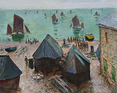 Die Abfahrt der Boote, Étretat, 1885 | Claude Monet | Gemälde Reproduktion