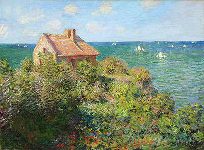 Fischerhütte auf den Klippen bei Varengeville, 1882 von Claude Monet | Gemälde-Reproduktion