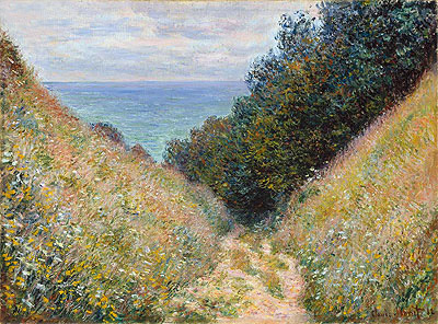 Straße in La Cavée, Pourville, 1882 von Claude Monet | Gemälde-Reproduktion