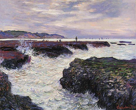 Felsen bei Pourville, Ebbe, 1882 von Claude Monet | Gemälde-Reproduktion