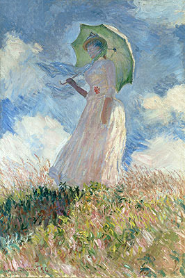 Woman with a Parasol Facing Left, 1886 | Claude Monet | Painting Reproduction