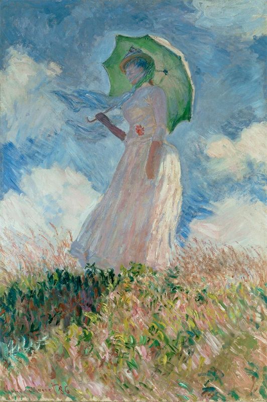Woman with a Parasol Facing Left, 1886 | Claude Monet