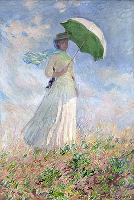 Woman with a Parasol Facing Right, 1886 | Claude Monet | Painting Reproduction