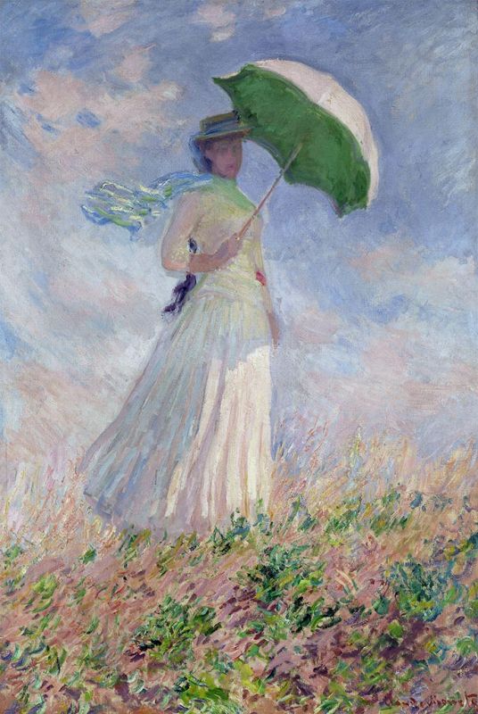 Woman with a Parasol Facing Right, 1886 | Claude Monet