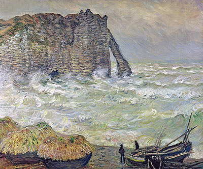 Etretat, Rough Sea, 1883 | Claude Monet | Painting Reproduction