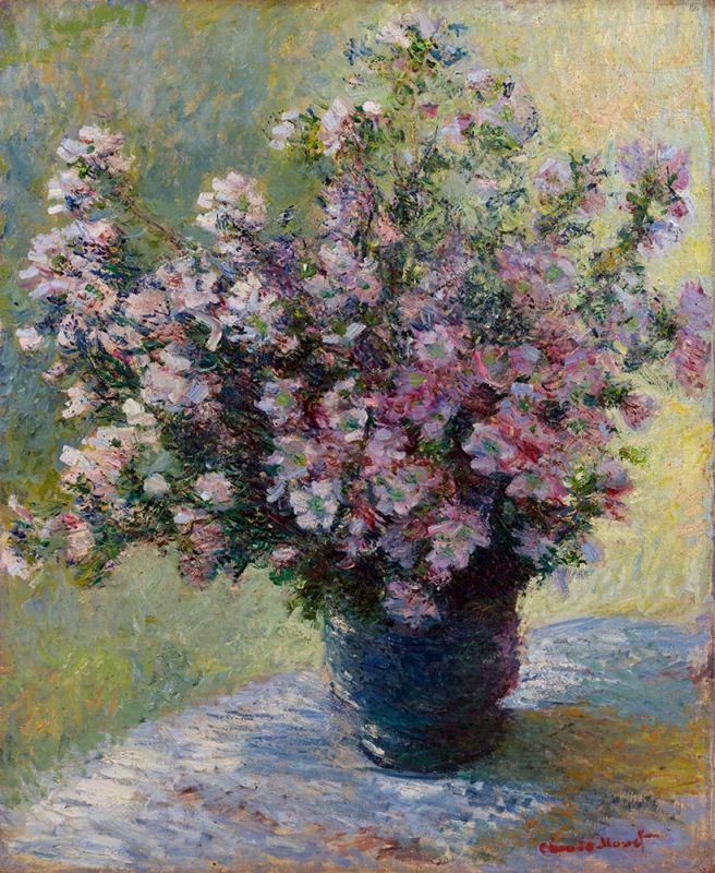 Malvenstrauß (Blumenvase), c.1881/82 von Claude Monet | Gemälde-Reproduktion