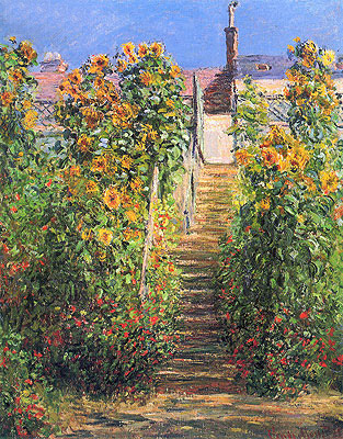 The Steps at Vetheuil, 1881 | Monet | Gemälde Reproduktion