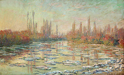 The Thaw on the Seine, near Vetheuil, 1880 | Claude Monet | Painting Reproduction
