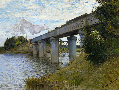 Die Eisenbahnbrücke bei Argenteuil | Claude Monet | Gemälde Reproduktion