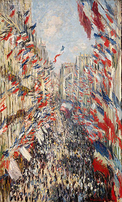 The Rue Montorgueil, Paris, Celebration of June 30, 1878 | Monet | Painting Reproduction
