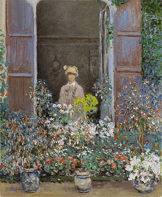 Camille Monet am Fenster, Argenteuil | Claude Monet | Gemälde Reproduktion