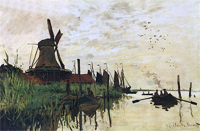 Windmill at Zaandam, 1872 | Claude Monet | Painting Reproduction