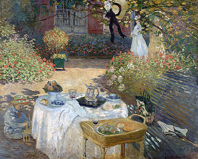 Das Frühstück (Monets Garten in Argenteuil), c.1873 von Claude Monet | Gemälde-Reproduktion