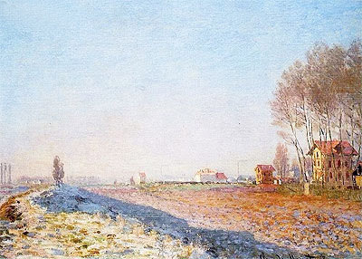 Das Feld von Colombes, Raureif, 1873 von Claude Monet | Gemälde-Reproduktion