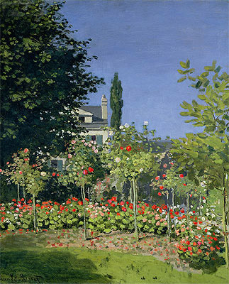 Blühender Garten in Sainte-Adresse, c.1866 von Claude Monet | Gemälde-Reproduktion