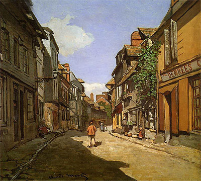 La Rue de La Bavolle at Honfleur, 1864 | Claude Monet | Gemälde Reproduktion