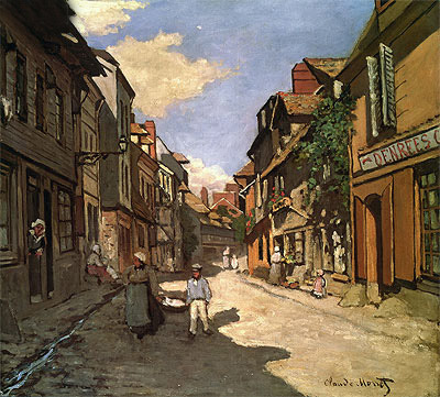 Die Rue de la Bavolle in Honfleur, 1864 von Claude Monet | Gemälde-Reproduktion