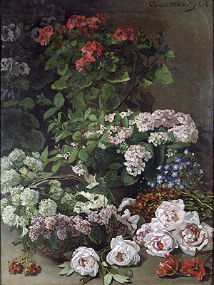 Spring Flowers, 1864 by Claude Monet | Painting Reproduction