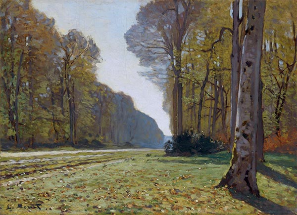 Le Pave de Chailly (The Road to Bas-Breau, Fontainebleau), 1865 | Claude Monet | Gemälde Reproduktion