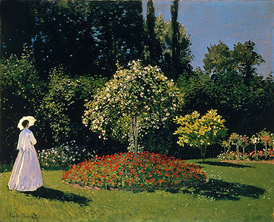 Woman in the Garden. Sainte Adresse, 1867 by Claude Monet | Painting Reproduction