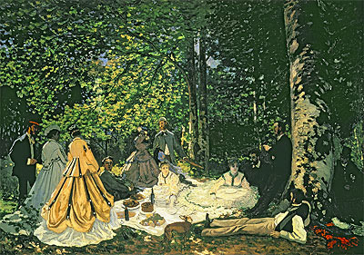 Luncheon on the Grass (Le Dejeuner sur l'Herbe), 1866 | Claude Monet | Gemälde Reproduktion