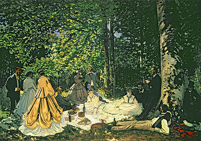Luncheon on the Grass (Le Dejeuner sur l'Herbe), 1866 by Claude Monet | Painting Reproduction