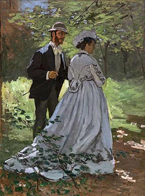 Bazille and Camille (Study for 'Déjeuner sur l'Herbe'), 1865 | Claude Monet | Gemälde Reproduktion
