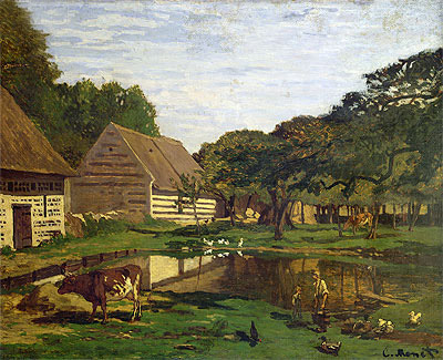 Farmyard in Normandy, c.1863 | Monet | Painting Reproduction