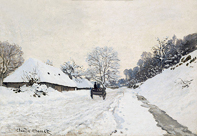 Der Karren (Straße im Schnee bei Honfleur), 1865 | Claude Monet