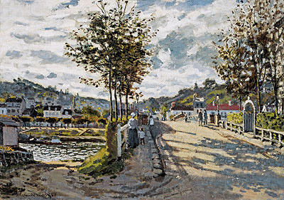 The Seine at Bougival, c.1869/70 | Monet | Gemälde Reproduktion