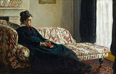 Meditation, Madame Monet Sitting on a Sofa, c.1871 | Monet | Painting Reproduction