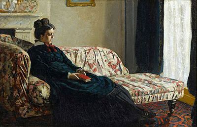 Meditation, Madame Monet Sitting on a Sofa, c.1871 by Claude Monet | Painting Reproduction