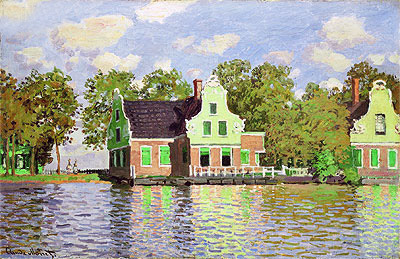 Houses on the Zaan River at Zaandam, c.1871/72 by Claude Monet | Painting Reproduction