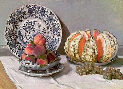 Still Life with Melon, c.1876 | Monet | Gemälde Reproduktion