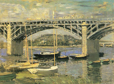 Die Eisenbahnbrücke bei Argenteuil, 1874 von Claude Monet | Gemälde-Reproduktion