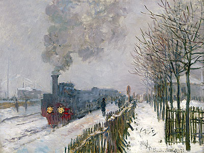 Zug im Schnee (Die Lokomotive), 1875 von Claude Monet | Gemälde-Reproduktion