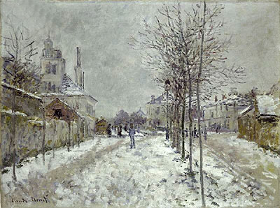 Boulevard de Pontoise bei Argenteuil, Schneeeffekt, 1875 von Claude Monet | Gemälde-Reproduktion