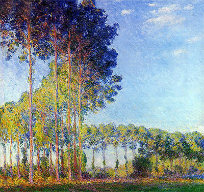 Pappeln am Ufer der Epte, vom Sumpf aus gesehen | Claude Monet | Gemälde Reproduktion