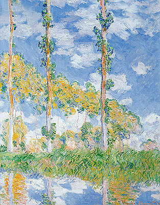 Poplars in the Sun, 1891 | Monet | Painting Reproduction
