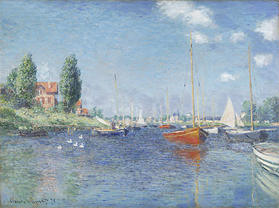 Red Boats at Argenteuil, 1875 | Claude Monet | Painting Reproduction