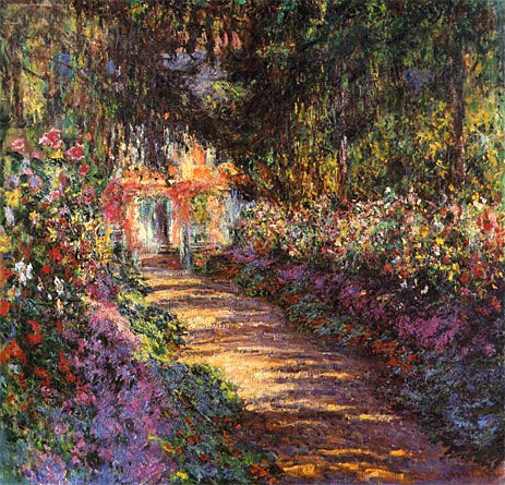 Der blühende Garten, Giverny | Claude Monet | Gemälde Reproduktion
