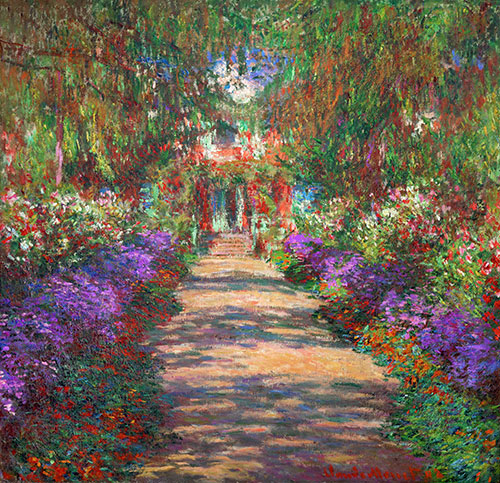 Pathway in Monet's Garden at Giverny | Monet | Painting Reproduction ...