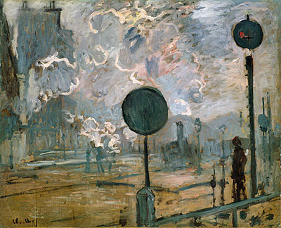 Exterior of Gaire Saint-Lazare Station (The Signal), 1877 | Claude Monet | Gemälde Reproduktion