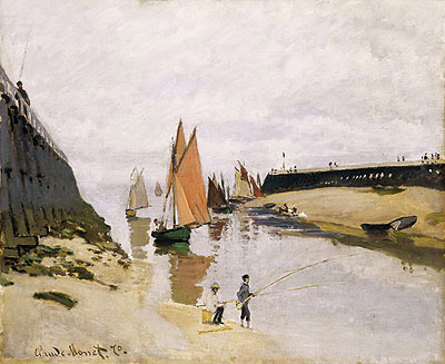 Entrance to the Port of Trouville, 1870 | Monet | Painting Reproduction