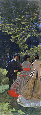 Dejeuner sur L'Herbe, Chailly (left panel), c.1865/66 by Claude Monet | Painting Reproduction