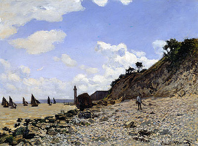 Beach at Honfleur, c.1867 by Claude Monet | Painting Reproduction