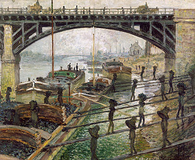 The Coal Dockers, 1875 by Claude Monet | Painting Reproduction