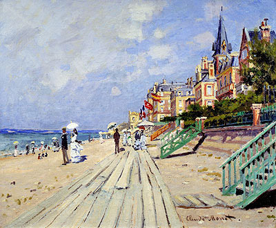 The Boardwalk at Trouville, 1870 | Claude Monet | Painting Reproduction