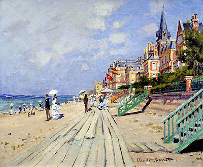 Die Strandpromenade in Trouville | Claude Monet | Gemälde Reproduktion